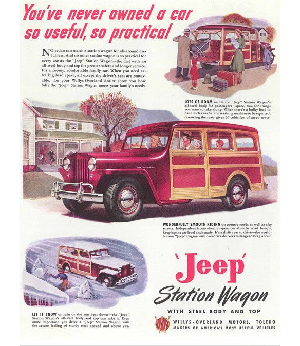 You’ve never owned a car so usefull, so practical – wie Willys-Overland 1947 den ersten SUV bewarb