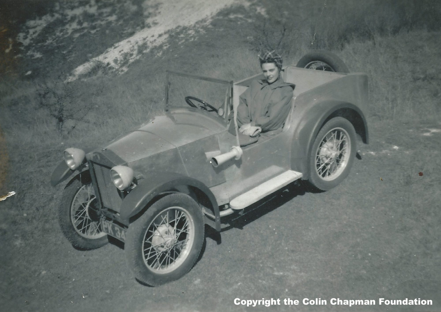 Hazel Chapman im Lotus Mk. I