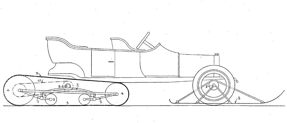 Patentzeichnung von Adolphe Kégresse