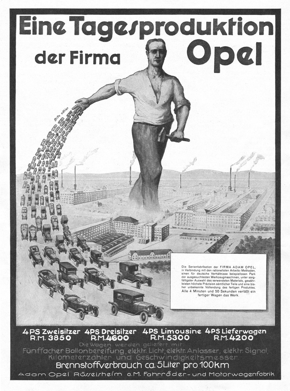 Werbung mit dem Fließband