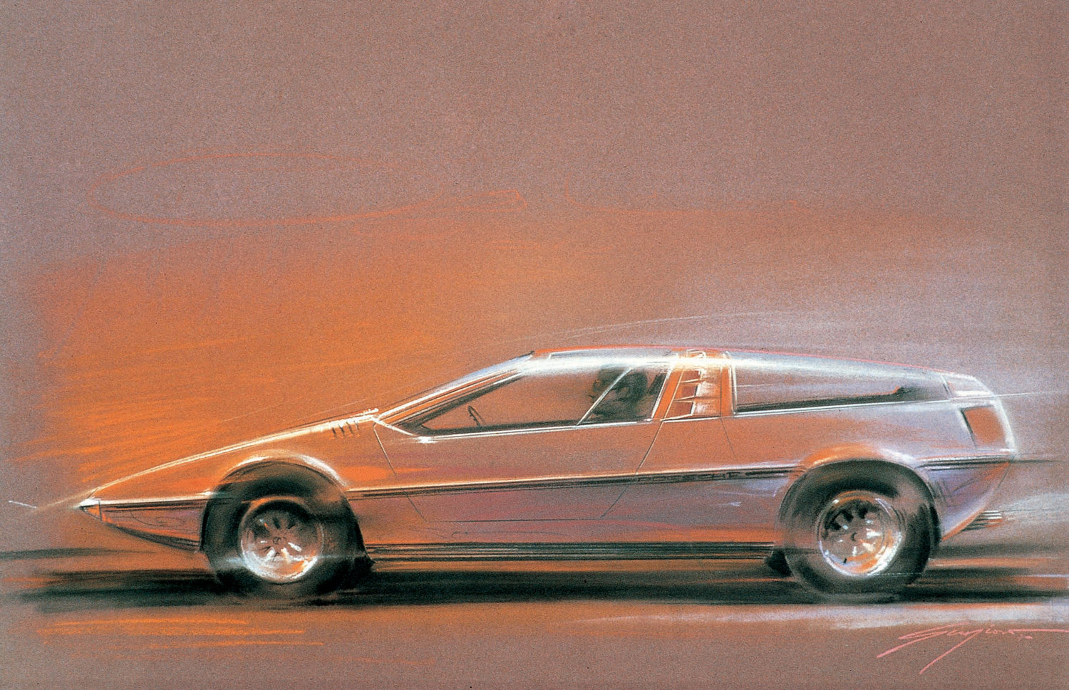 Skizze des VW Porsche Tapiro von Italdesign
