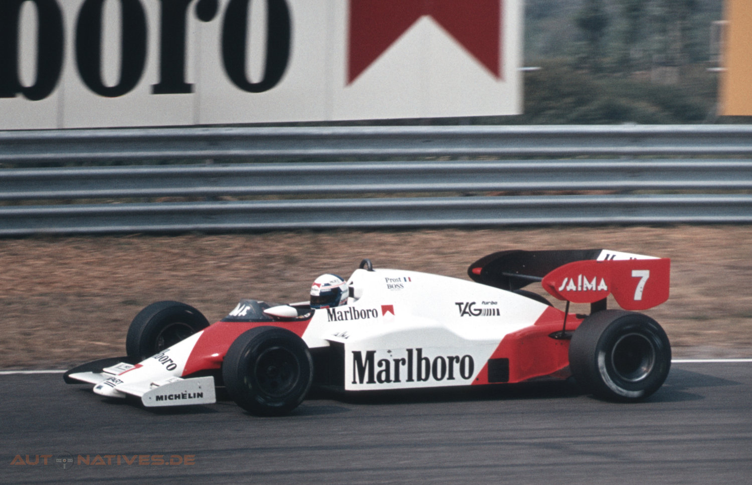 Alain Prost im McLaren MP4/2 TAG/Porsche